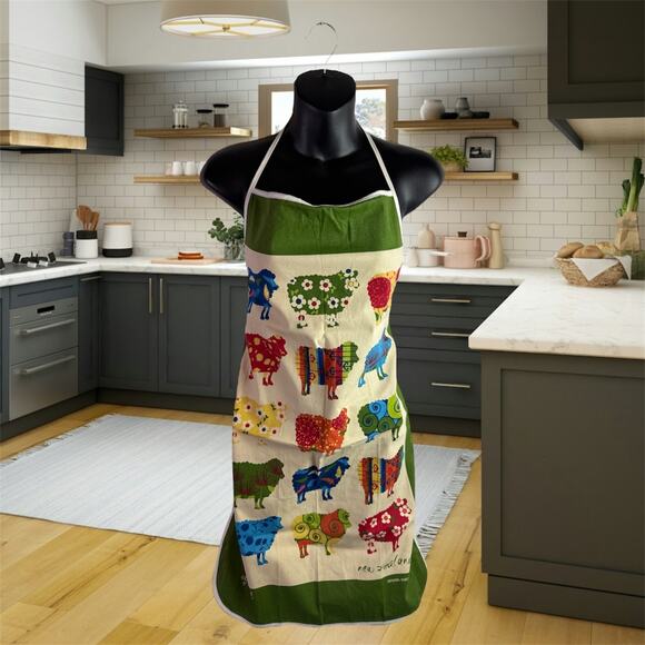 Derek of New Zealand Other - Derek of New Zealand 100% Cotton Sheep Applique Colorful Apron Kitchen Souvenir